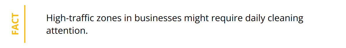 Fact - High-traffic zones in businesses might require daily cleaning attention.