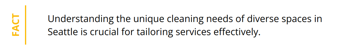 Fact - Understanding the unique cleaning needs of diverse spaces in Seattle is crucial for tailoring services effectively.